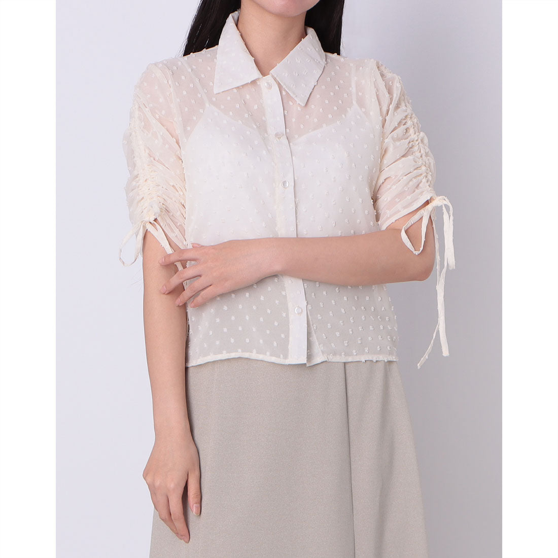 エピミエピミー epimi e'pimmy ドットドビードロストブラウス （OFF WHITE） OFF WHITE