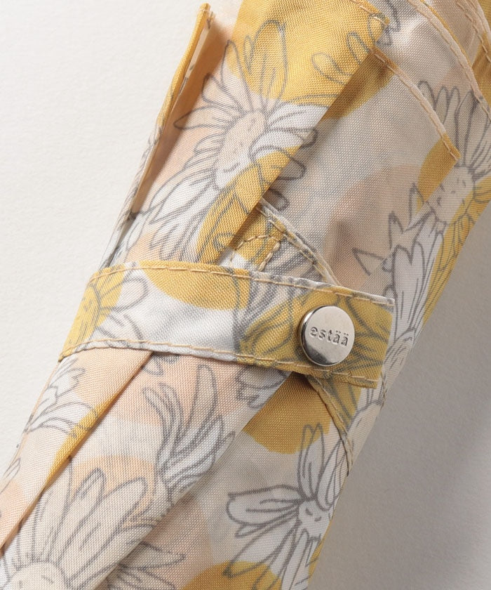 エスタ estaa 耐風折りたたみ傘 ”Romantic Retro ドットフラワー” （ターコイズブルー） ターコイズブルー