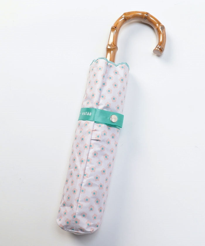 エスタ estaa 晴雨兼用折りたたみ傘 アデリアレトロ×estaa さくら草 （ペールピンク） ペールピンク