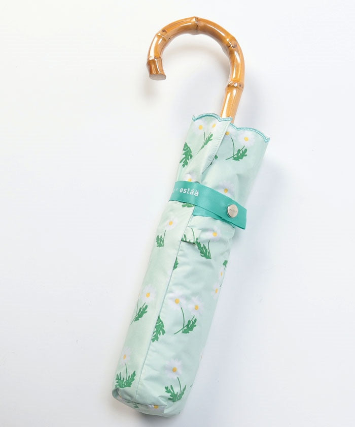 エスタ estaa 晴雨兼用折りたたみ傘 アデリアレトロ×estaa 野ばな （ミントグリーン） ミントグリーン