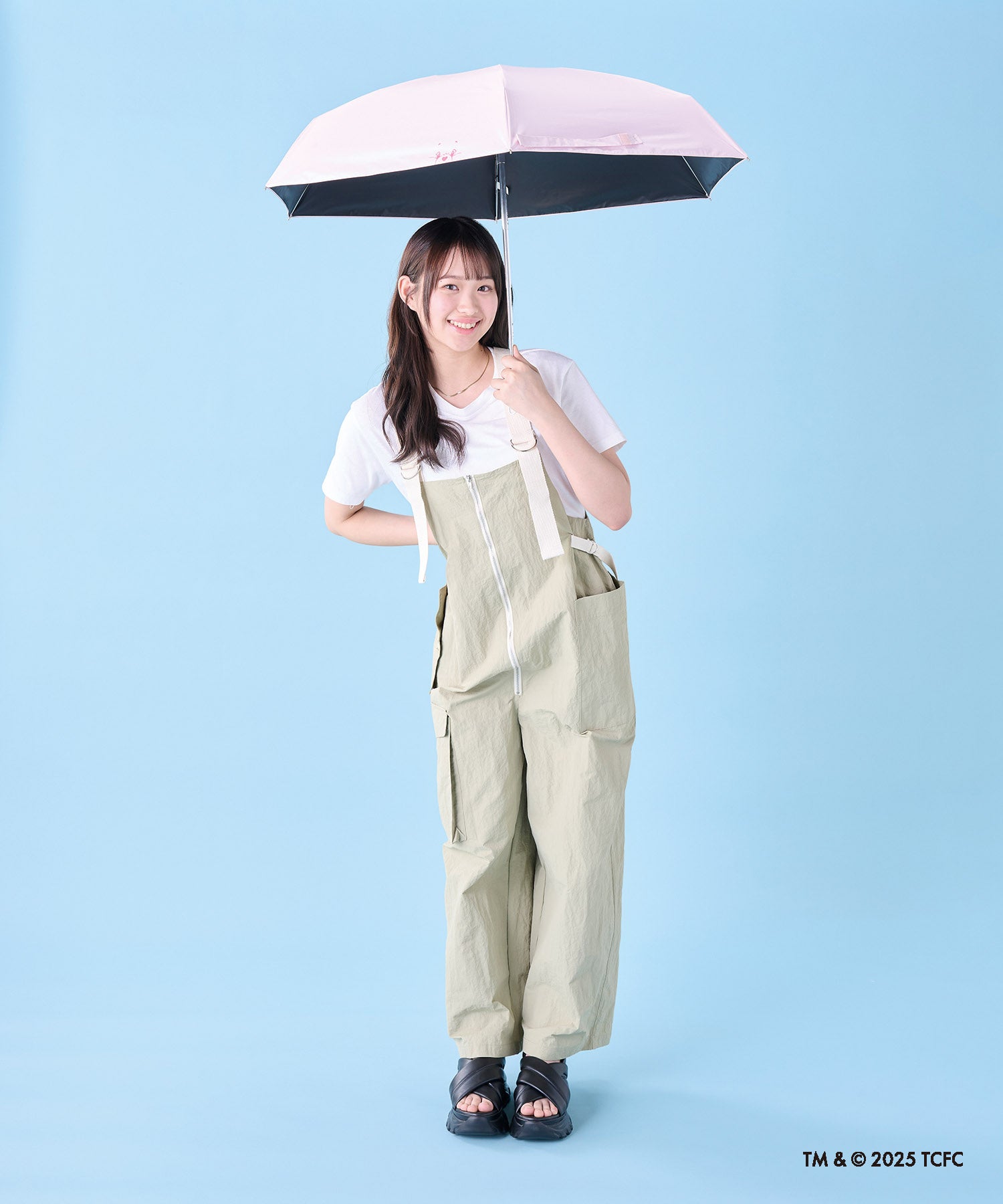 【遮光率100％】ケアベア（TM） CareBears（TM） ケース入り コンパクト 折りたたみ 日傘 CHEER （ペールピンク） ペールピンク