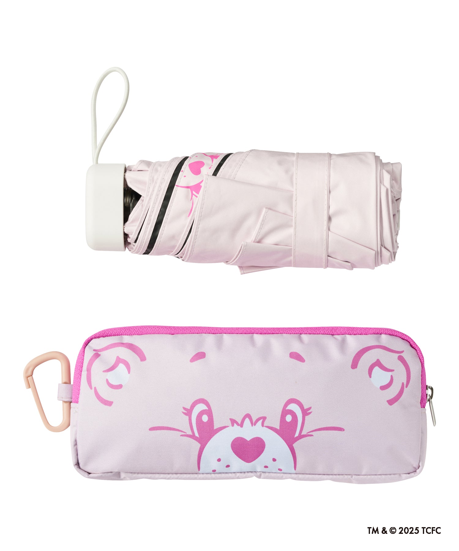 【遮光率100％】ケアベア（TM） CareBears（TM） ケース入り コンパクト 折りたたみ 日傘 CHEER （ペールピンク） ペールピンク