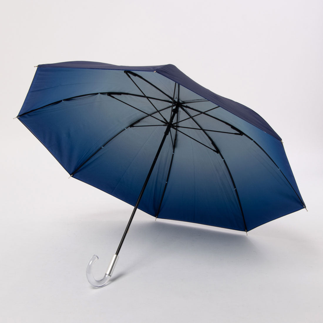 エスタ estaa 【ハニカム断熱パラソル】晴雨兼用日傘 長傘 ロング傘 グラデーション 50cm 遮光 遮熱 UV （ディープブルー） ディープブルー