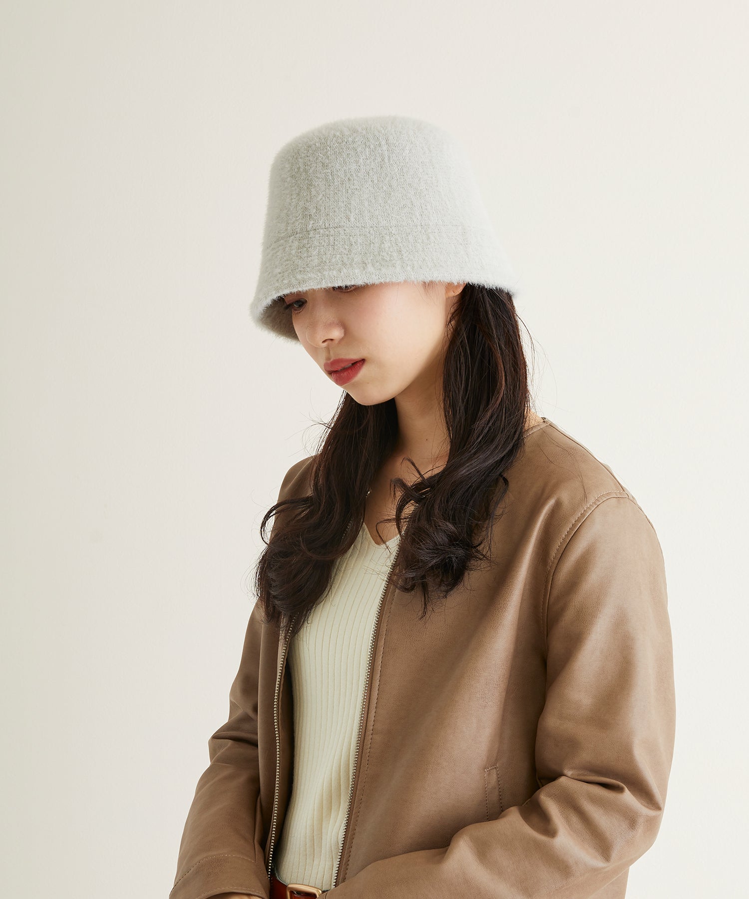 エスタ estaa estaa（エスタ）アンゴラ風 バケットハット （モカブラウン） モカブラウン