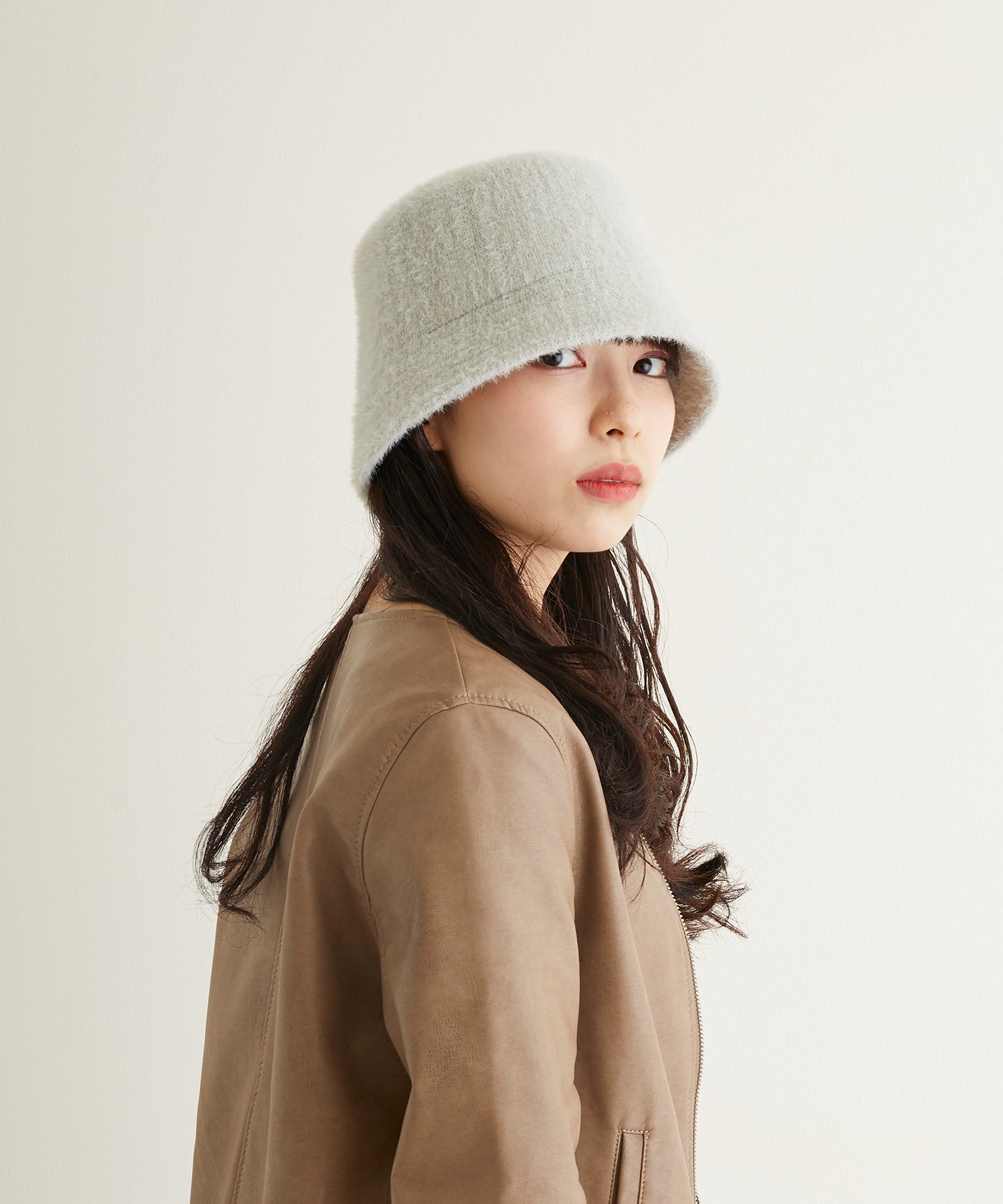 エスタ estaa estaa（エスタ）アンゴラ風 バケットハット （モカブラウン） モカブラウン