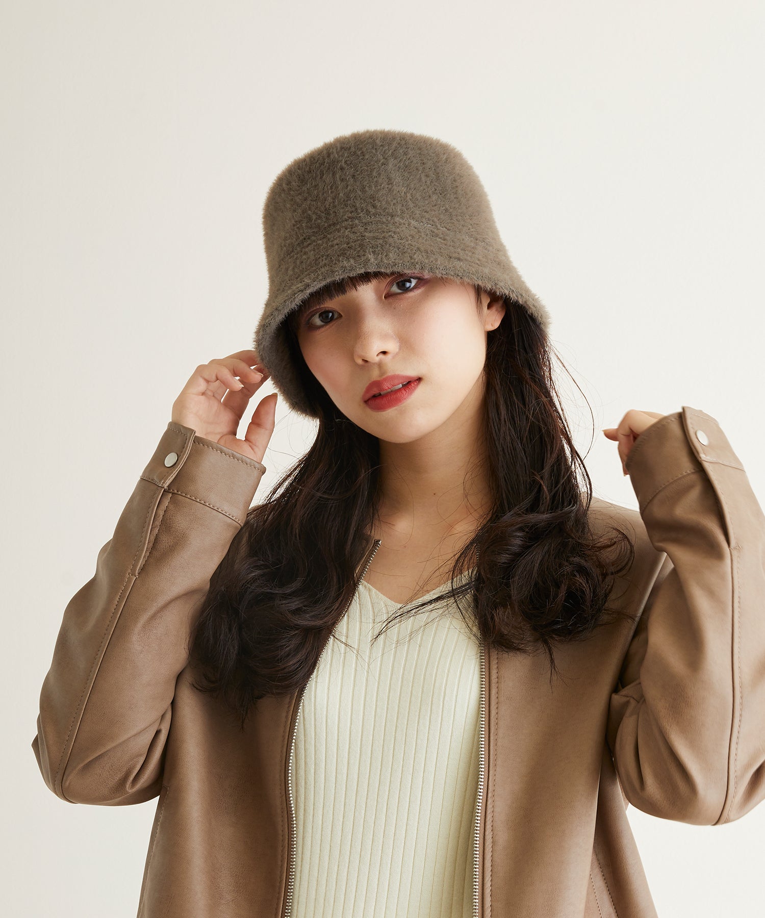 エスタ estaa estaa（エスタ）アンゴラ風 バケットハット （モカブラウン） モカブラウン