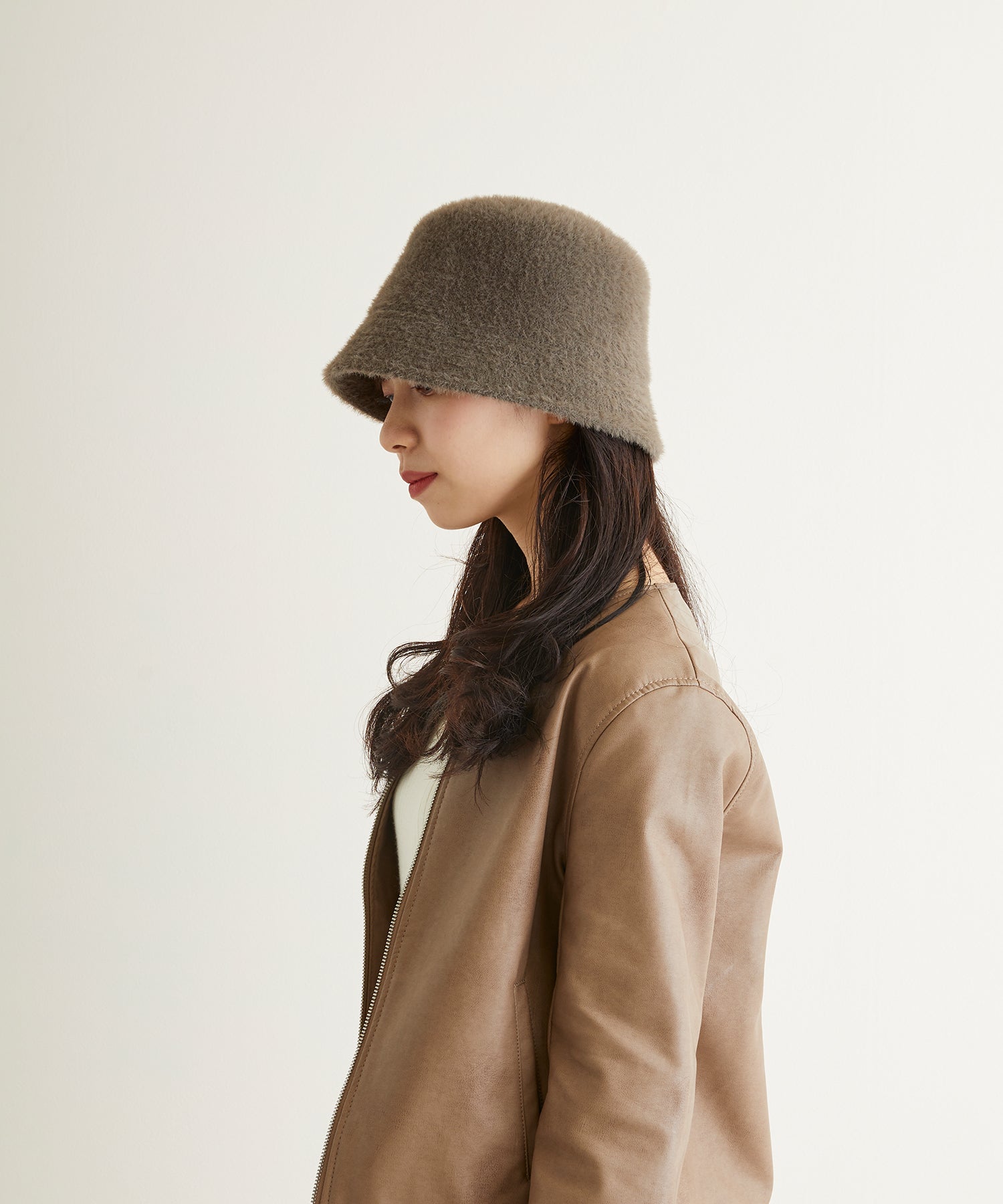 エスタ estaa estaa（エスタ）アンゴラ風 バケットハット （モカブラウン） モカブラウン