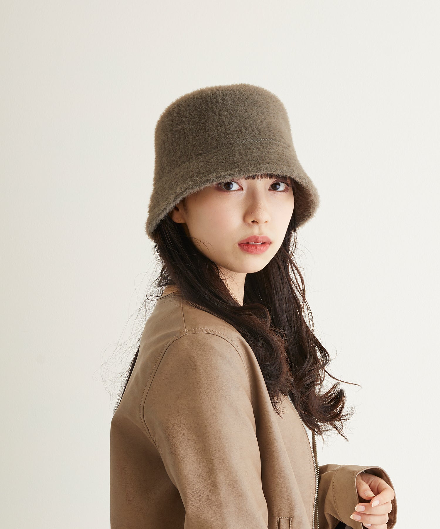 エスタ estaa estaa（エスタ）アンゴラ風 バケットハット （モカブラウン） モカブラウン