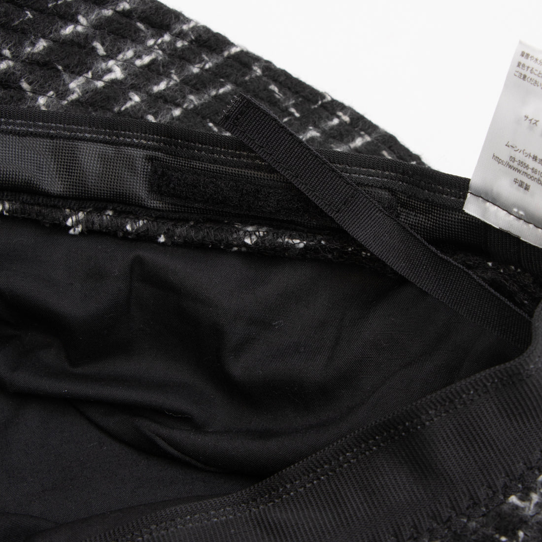 エスタ estaa バケットハット 帽子 ざっくりツイード ロゴ ワンポイント サイズ調整可 （ブラック） ブラック