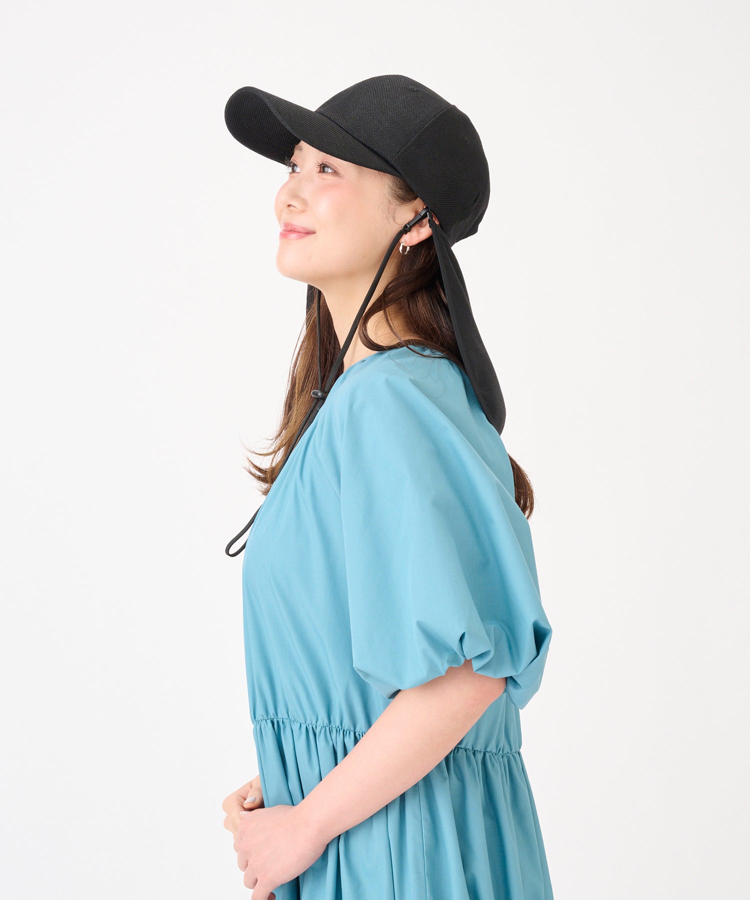エスタ estaa 【WEB限定 接触冷感】-サンシェードハット- キャップ 帽子 遮光率100％ 遮熱 UV 洗える （ブラック） ブラック