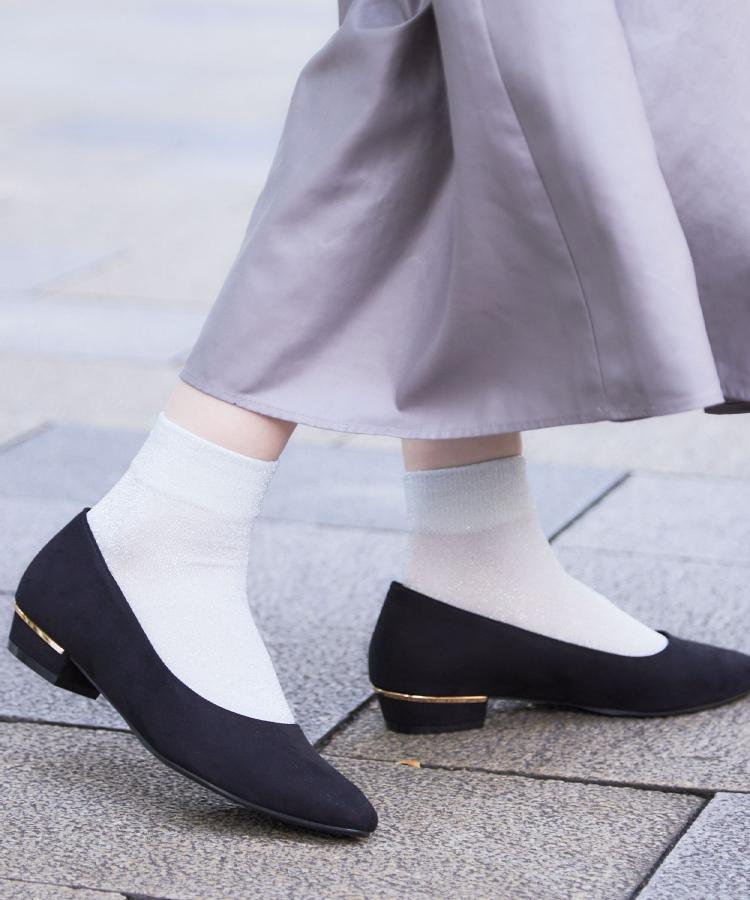 エスペランサ ESPERANZA クッションフラットヒールパンプス 結婚式二次会 パーティー 入学式 （ブラック(119)） ブラック(119)