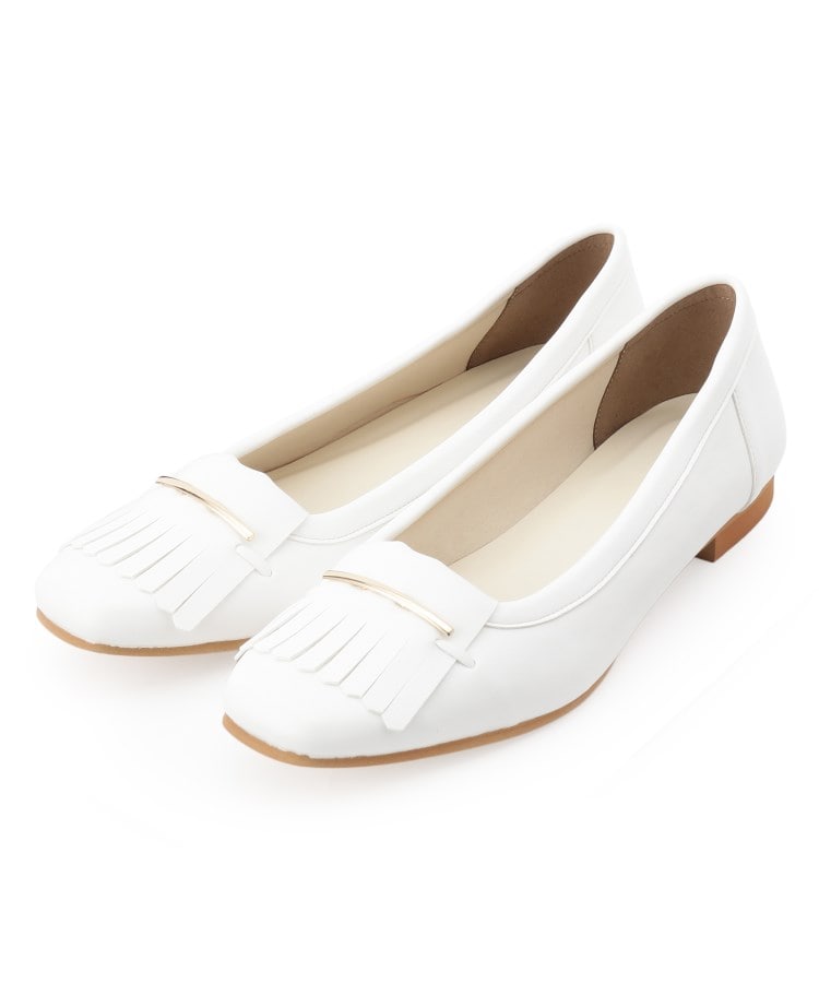 エスペランサ ESPERANZA フリンジフラットパンプス （ベージュ(152)） ベージュ(152)
