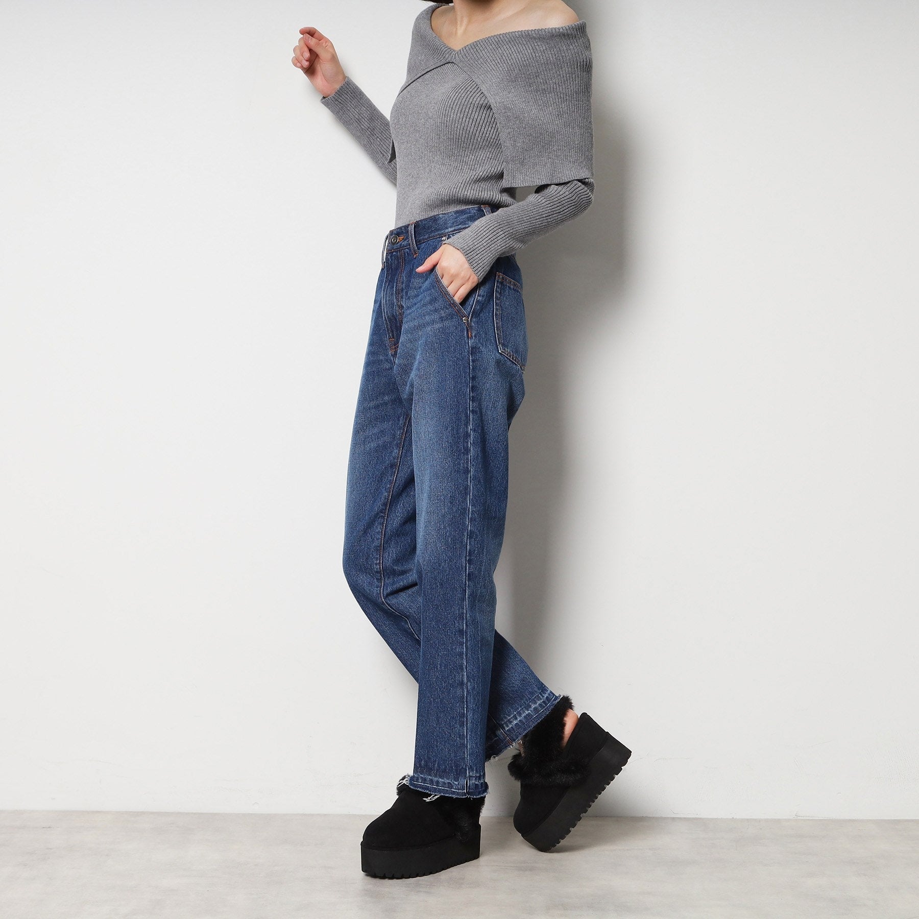 エスペランサ ESPERANZA 厚底2WAYフェイクムートンサボ （ブラック(119)） ブラック(119)