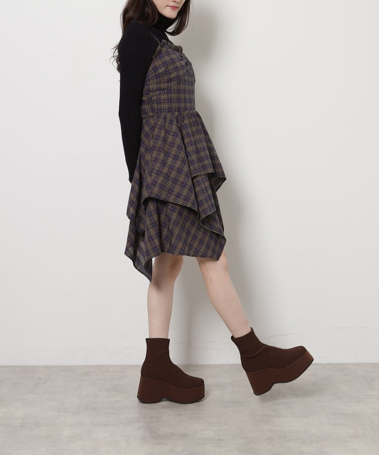 エスペランサ ESPERANZA スタイルぐんっとアップ！厚底ニットショートブーツ （ベージュ(152)） ベージュ(152)