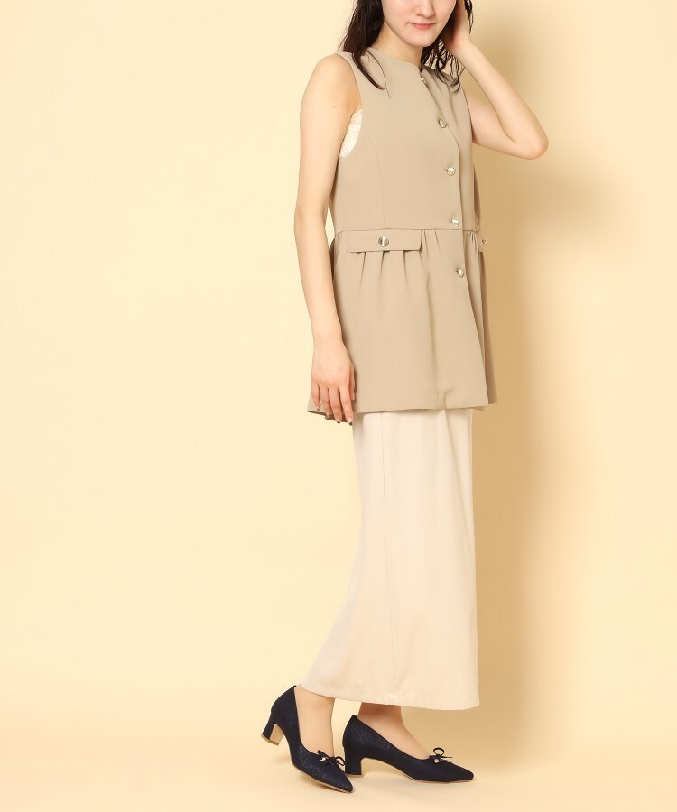 エスペランサ ESPERANZA ビジューリボンポインテッドパンプス （ブルー(393)） ブルー(393)