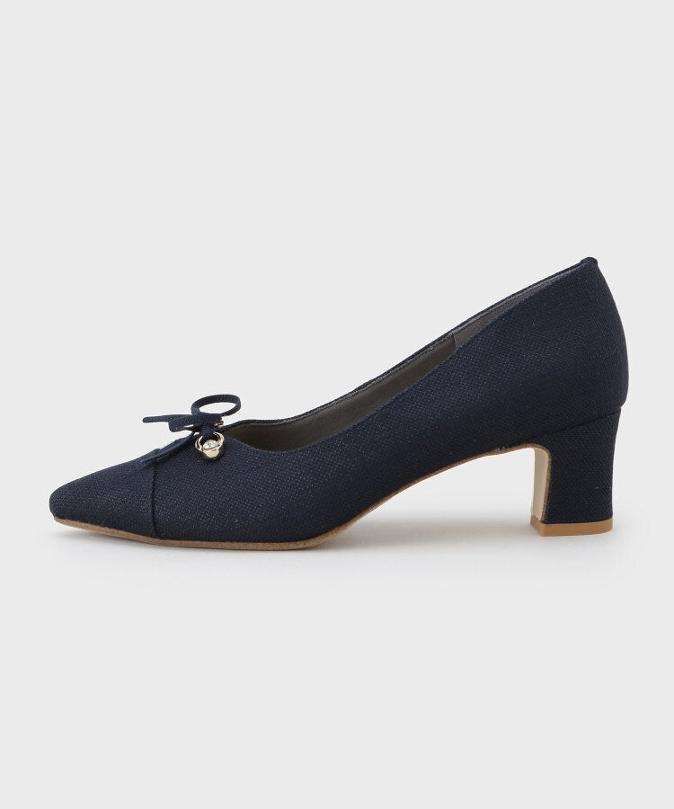 エスペランサ ESPERANZA ビジューリボンポインテッドパンプス （ブルー(393)） ブルー(393)