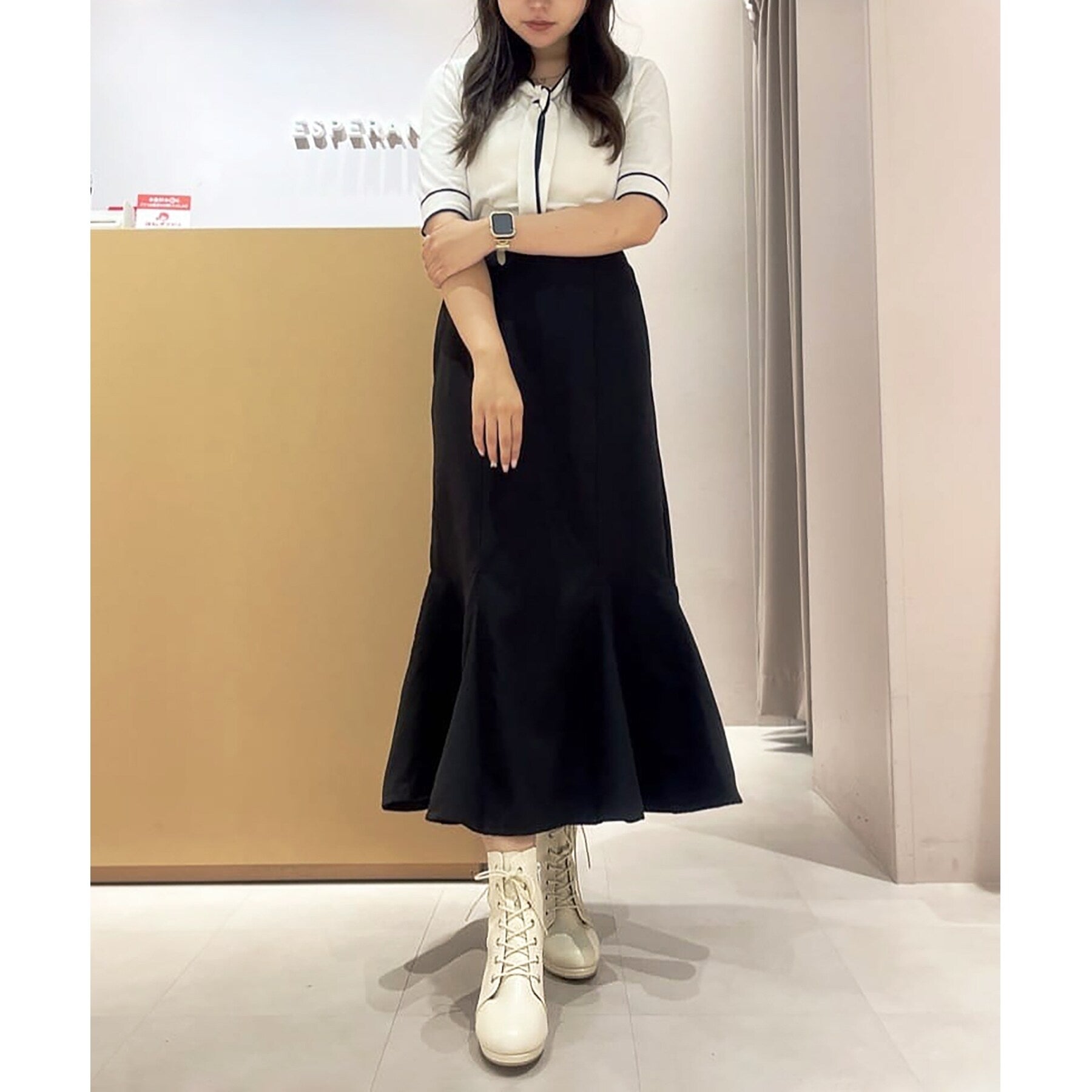 Esperanza Esperanza <<標準>>杏仁鞋帶厚厚的底部短靴