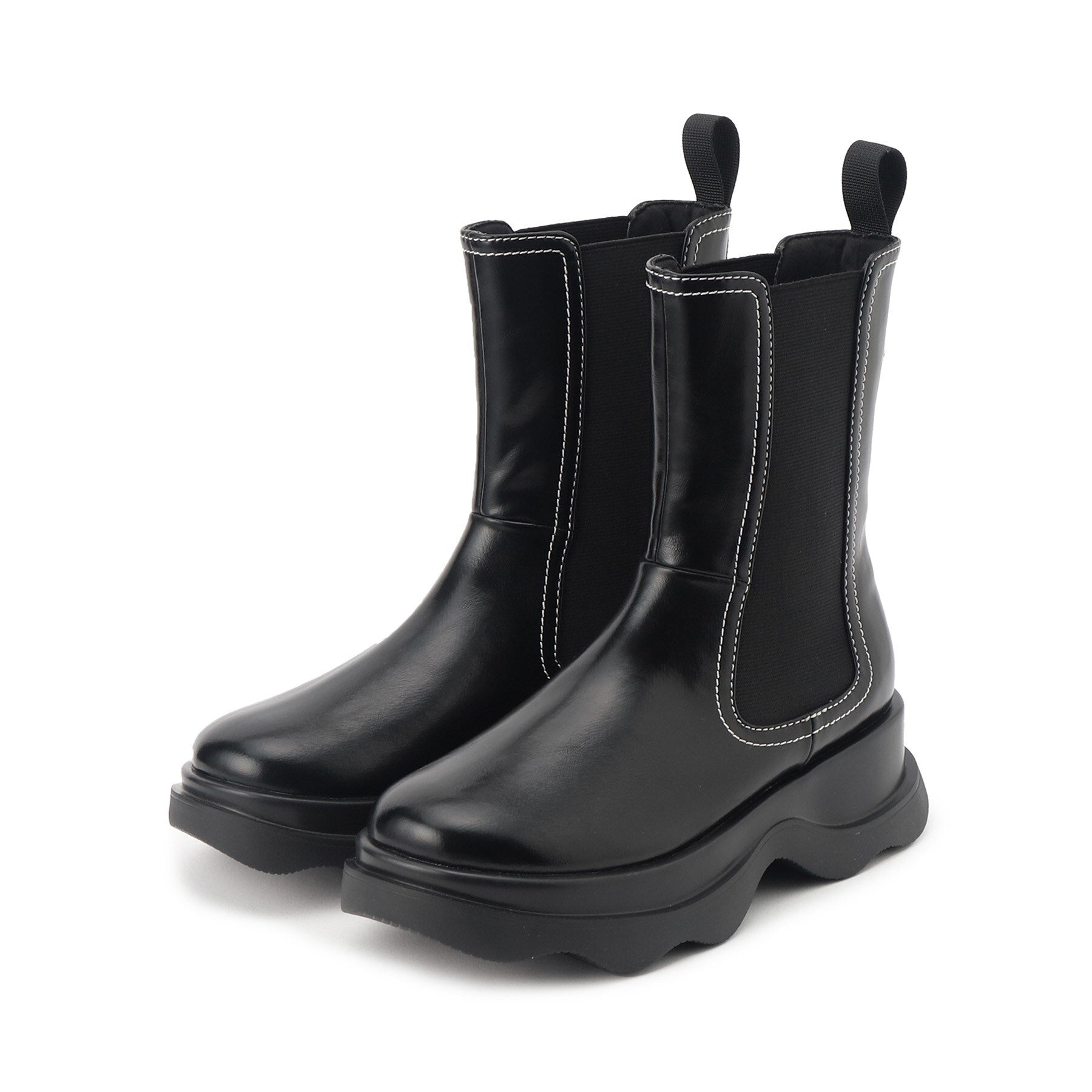 エスペランサ ESPERANZA ウェーブソールサイドゴアショートブーツ （ブラック(019)） ブラック(019)