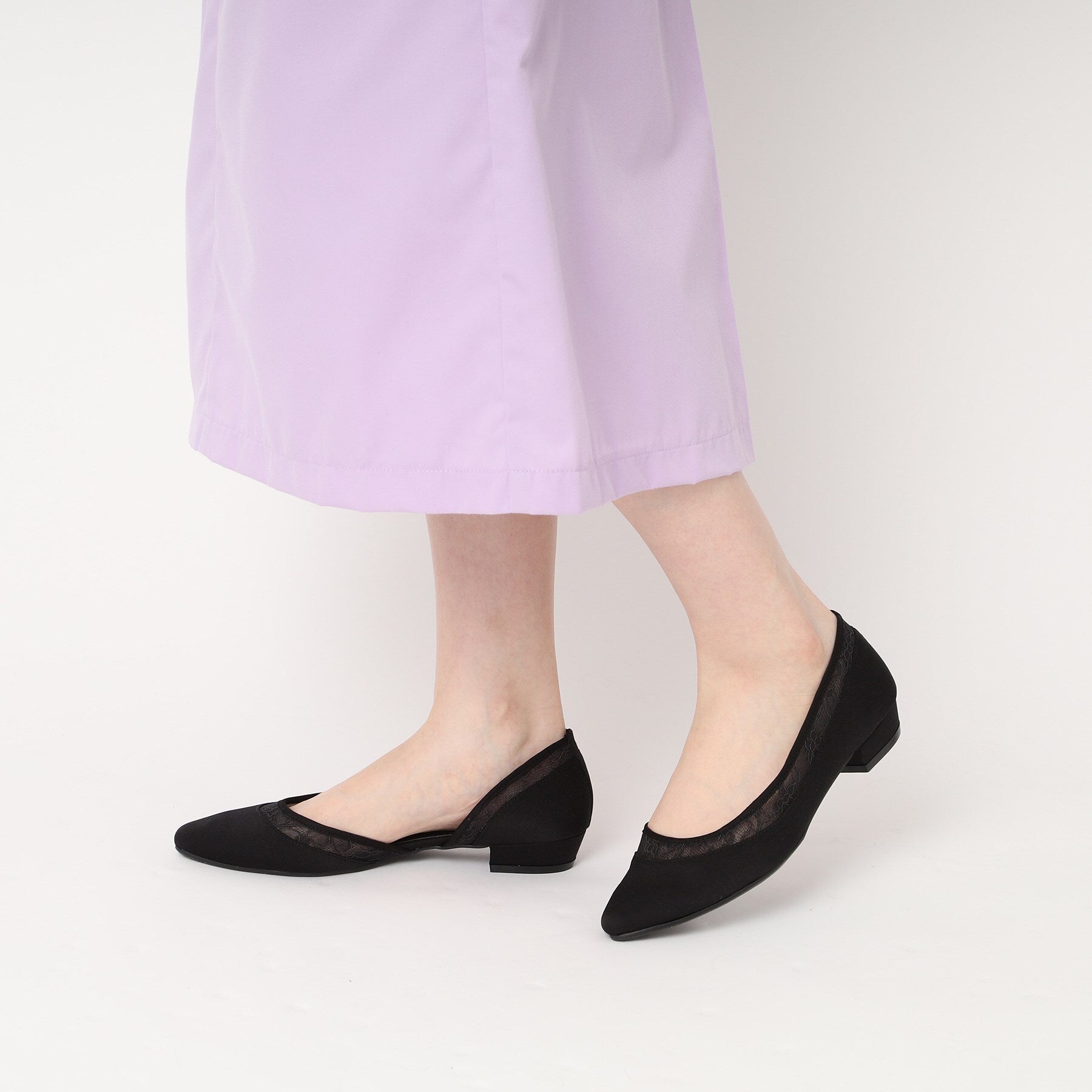 エスペランサ ESPERANZA セパレートフラットパンプス 結婚式二次会 パーティー 24SS （ブラック(319)） ブラック(319)