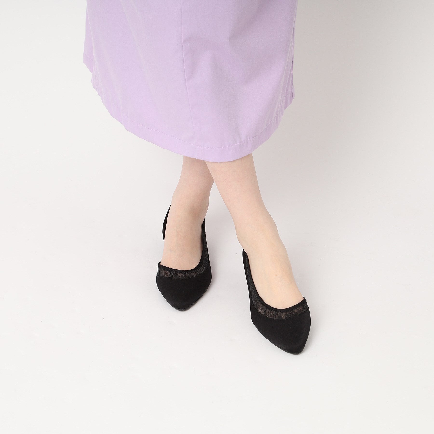 エスペランサ ESPERANZA セパレートフラットパンプス 結婚式二次会 パーティー 24SS （ブラック(319)） ブラック(319)