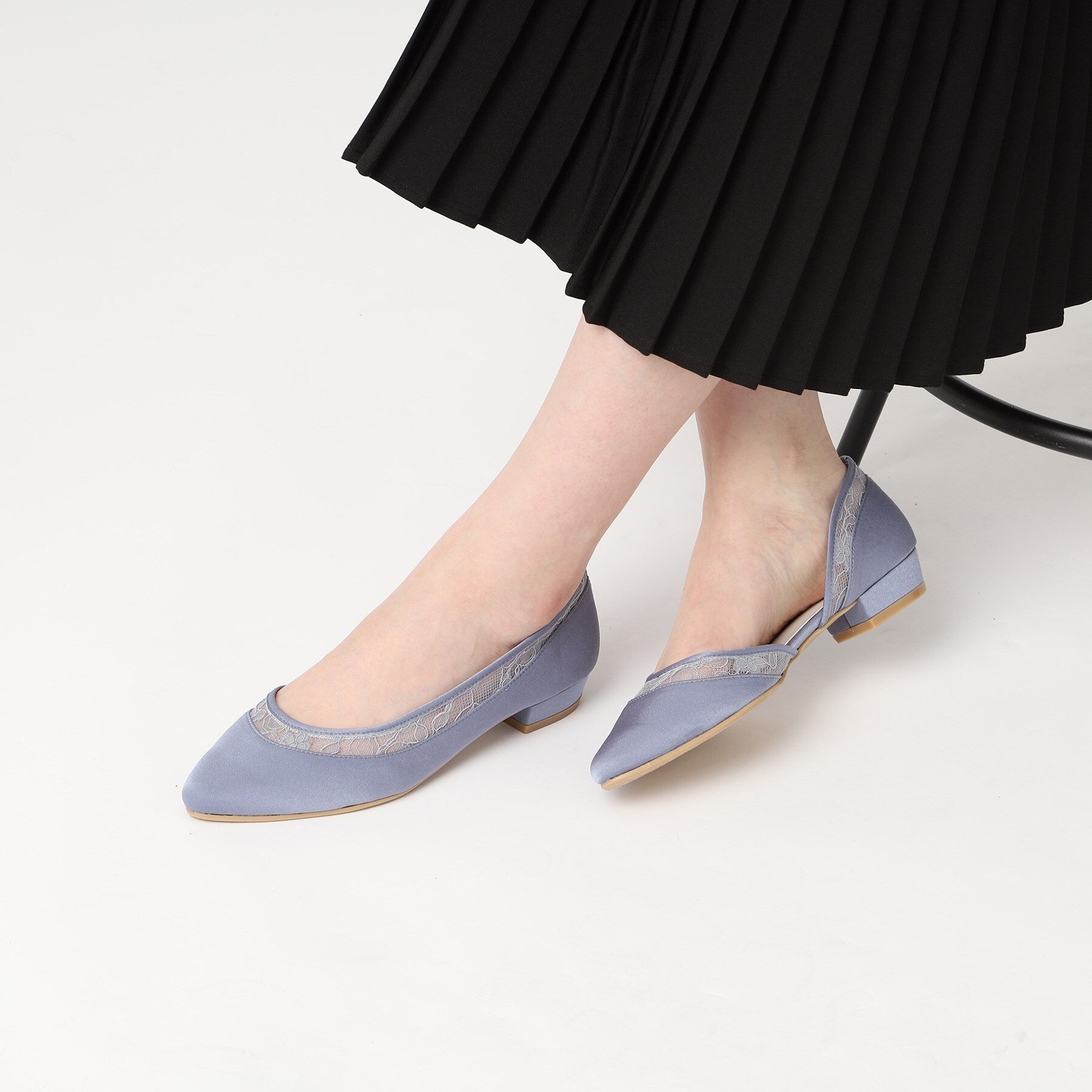 エスペランサ ESPERANZA セパレートフラットパンプス 結婚式二次会 パーティー 24SS （ブラック(319)） ブラック(319)