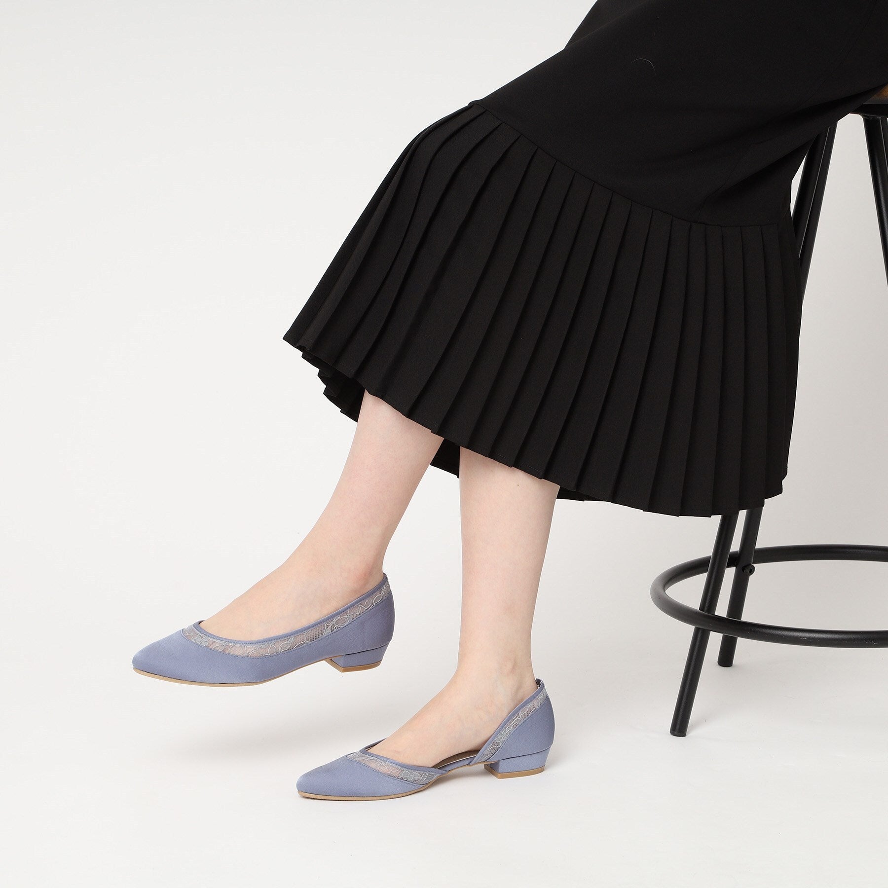 エスペランサ ESPERANZA セパレートフラットパンプス 結婚式二次会 パーティー 24SS （ブラック(319)） ブラック(319)