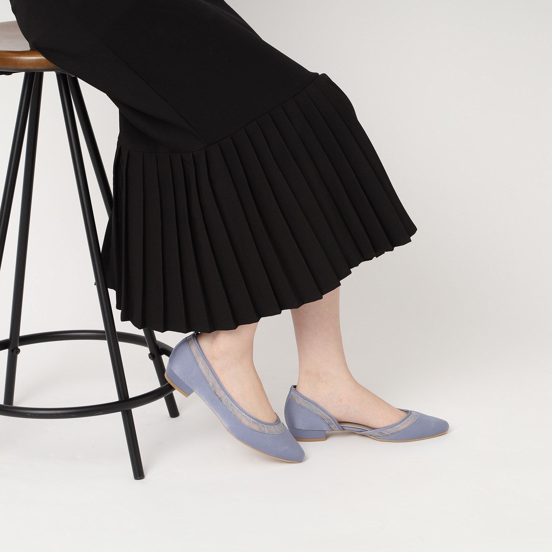 エスペランサ ESPERANZA セパレートフラットパンプス 結婚式二次会 パーティー 24SS （ブラック(319)） ブラック(319)