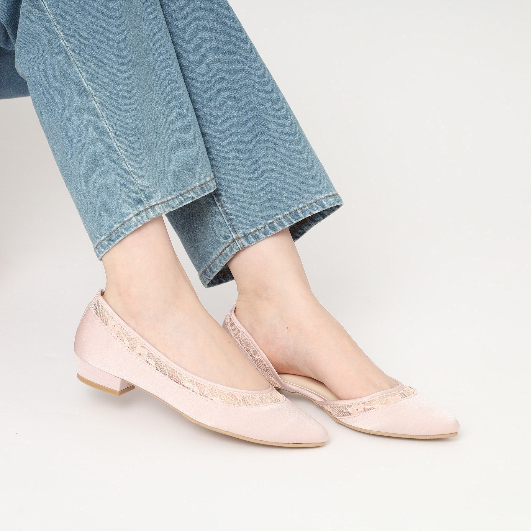 エスペランサ ESPERANZA セパレートフラットパンプス 結婚式二次会 パーティー 24SS （ブラック(319)） ブラック(319)