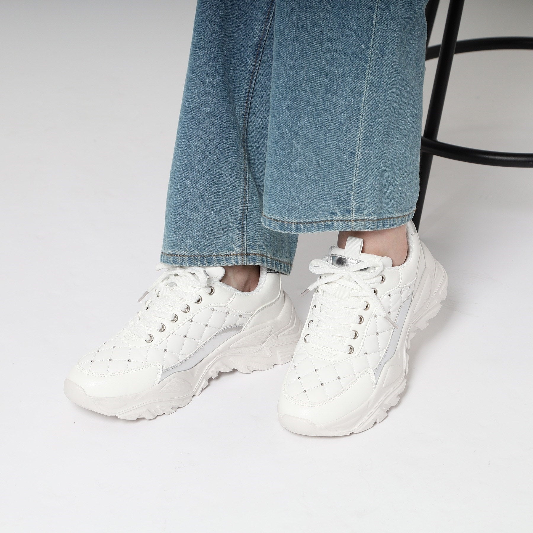 エスペランサ ESPERANZA キルティングスニーカー 24SS （ホワイト(001)） ホワイト(001)