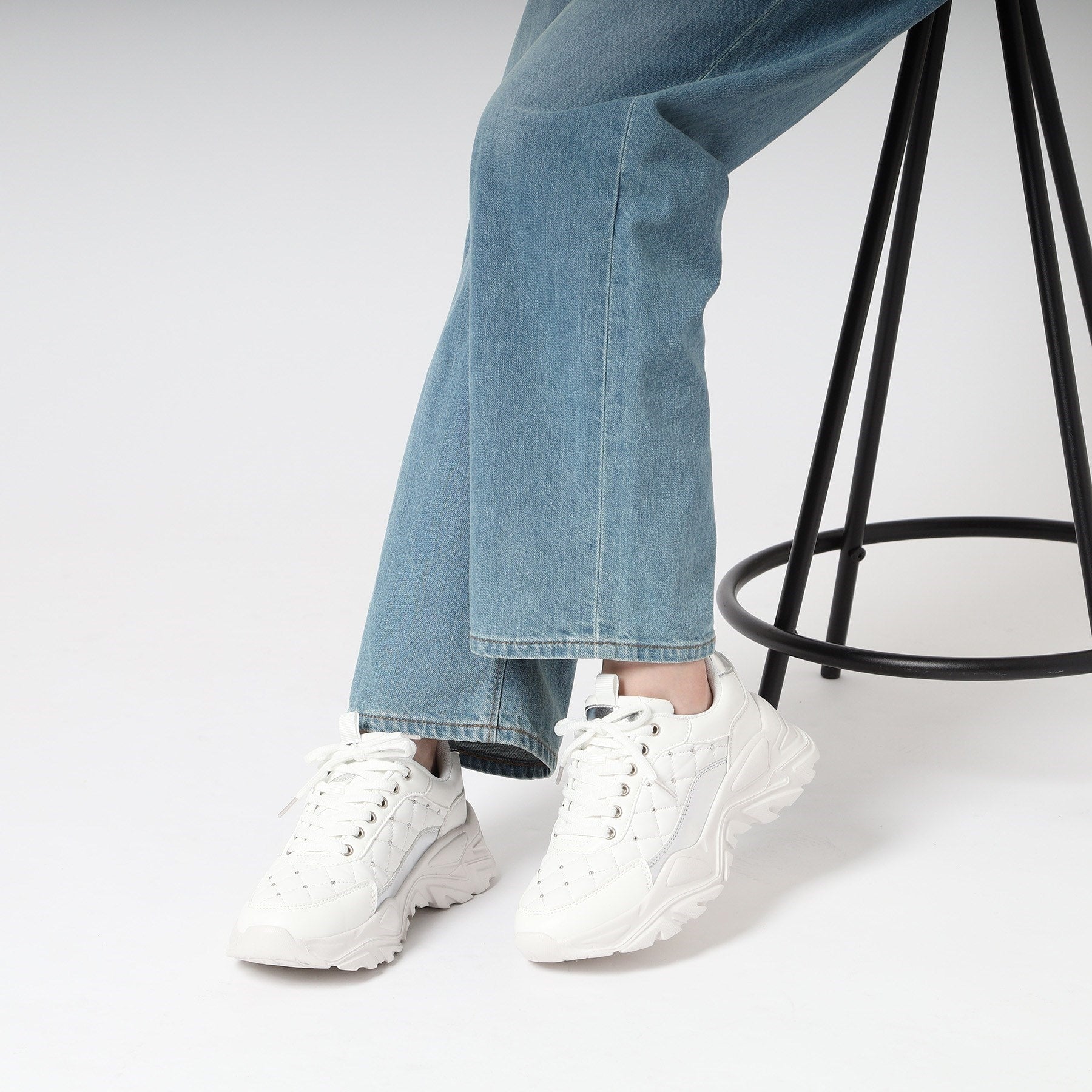 エスペランサ ESPERANZA キルティングスニーカー 24SS （ホワイト(001)） ホワイト(001)