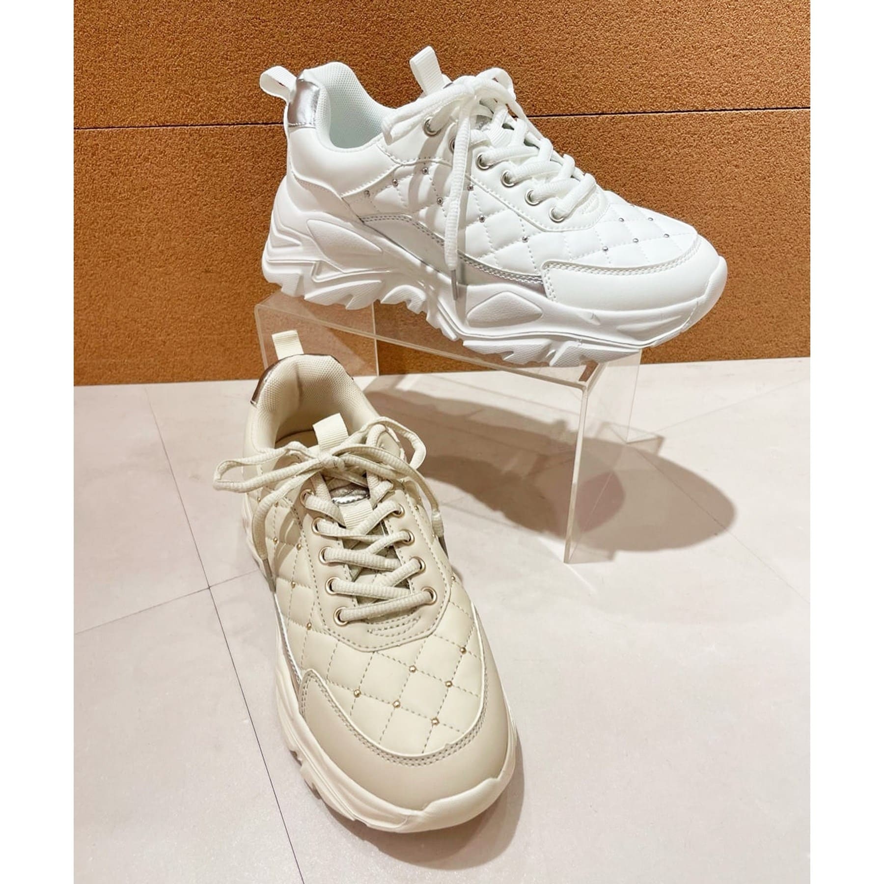 エスペランサ ESPERANZA キルティングスニーカー 24SS （ホワイト(001)） ホワイト(001)