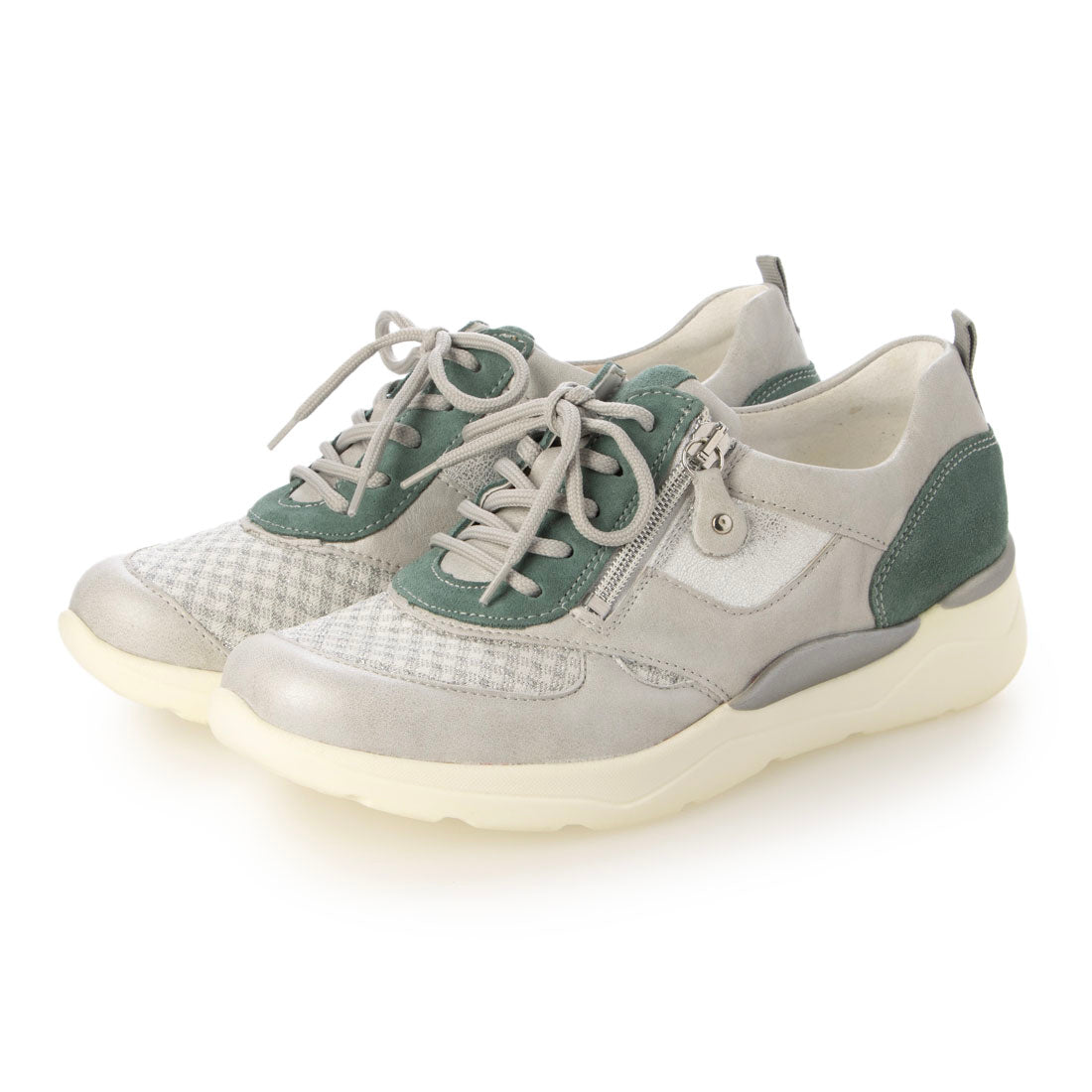 ヨーロッパコンフォートシューズ EU Comfort Shoes Waldlaufer ジップスニーカー （Lightgrey） Lightgrey