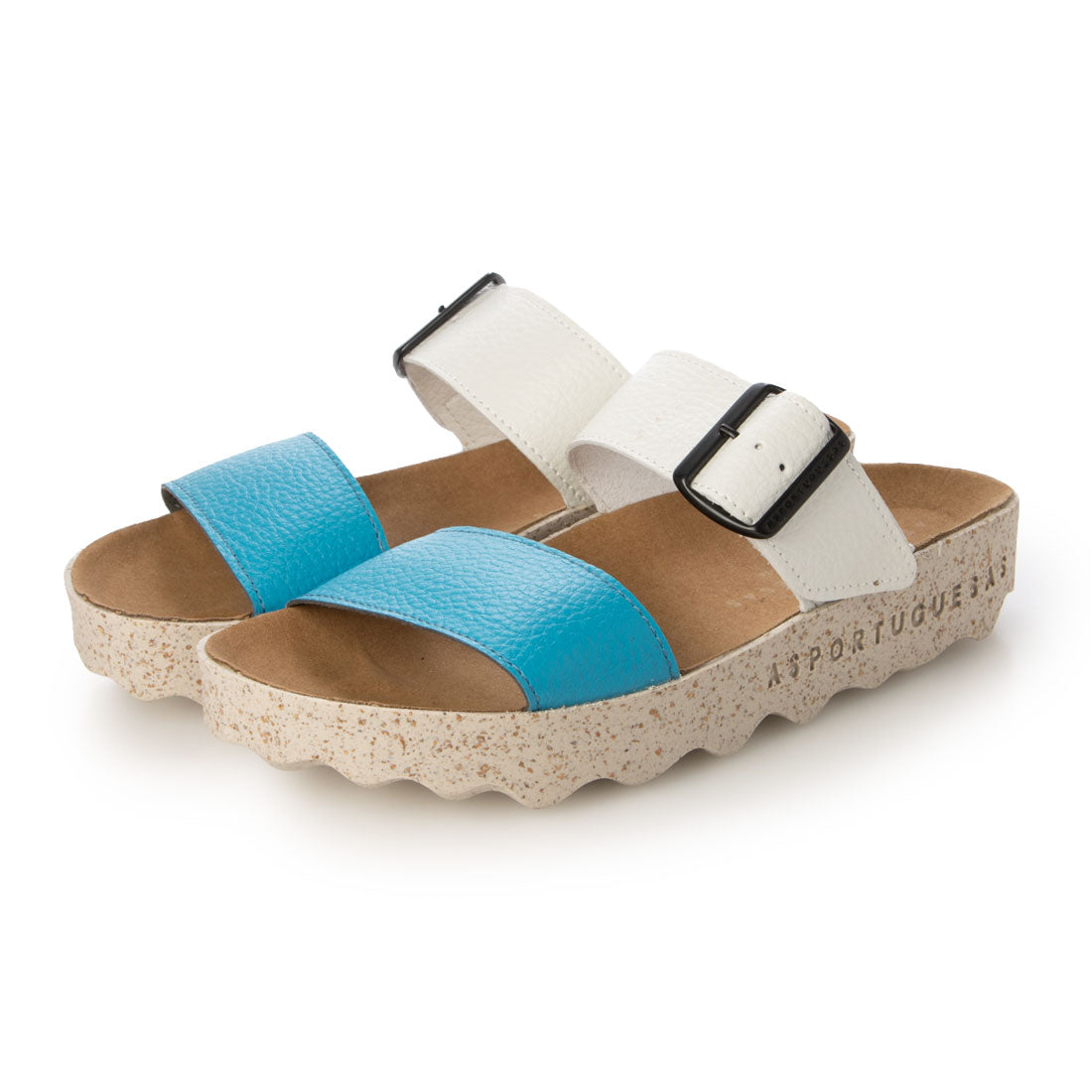 ヨーロッパコンフォートシューズ EU Comfort Shoes Asportuguesas エコレザーサンダル （BLUE/WHITE） BLUE/WHITE