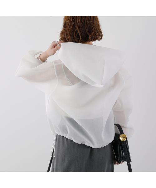 ユーフォリック euphoric' euphoric' フーディー EU-CT5105 Sheer Hoodie メッシュ （01/WHITE/ホワイト） 01/WHITE/ホワイト