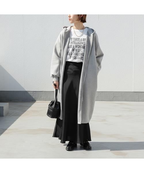 ユーフォリック euphoric' euphoric' ロングフーディー EU-CT5312 パーカー （85/GRAY-MOKU/ライトグレー） 85/GRAY-MOKU/ライトグレー