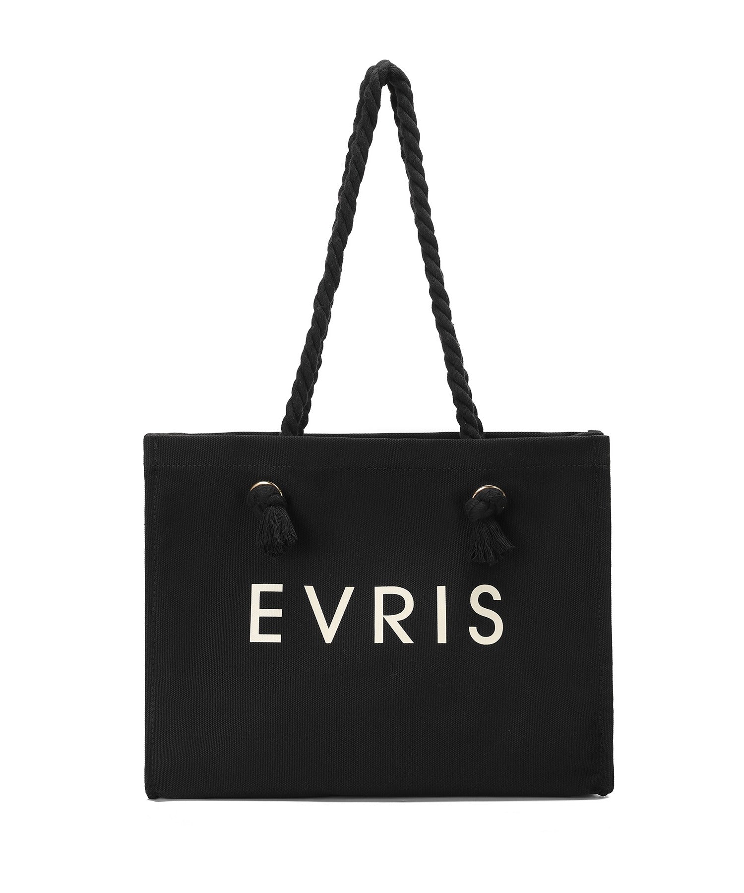 エヴリス EVRIS 【EVRIS/エヴリス】ロゴファブリック プリントロープトートバッグ／A4収納可 （BLK76） BLK76