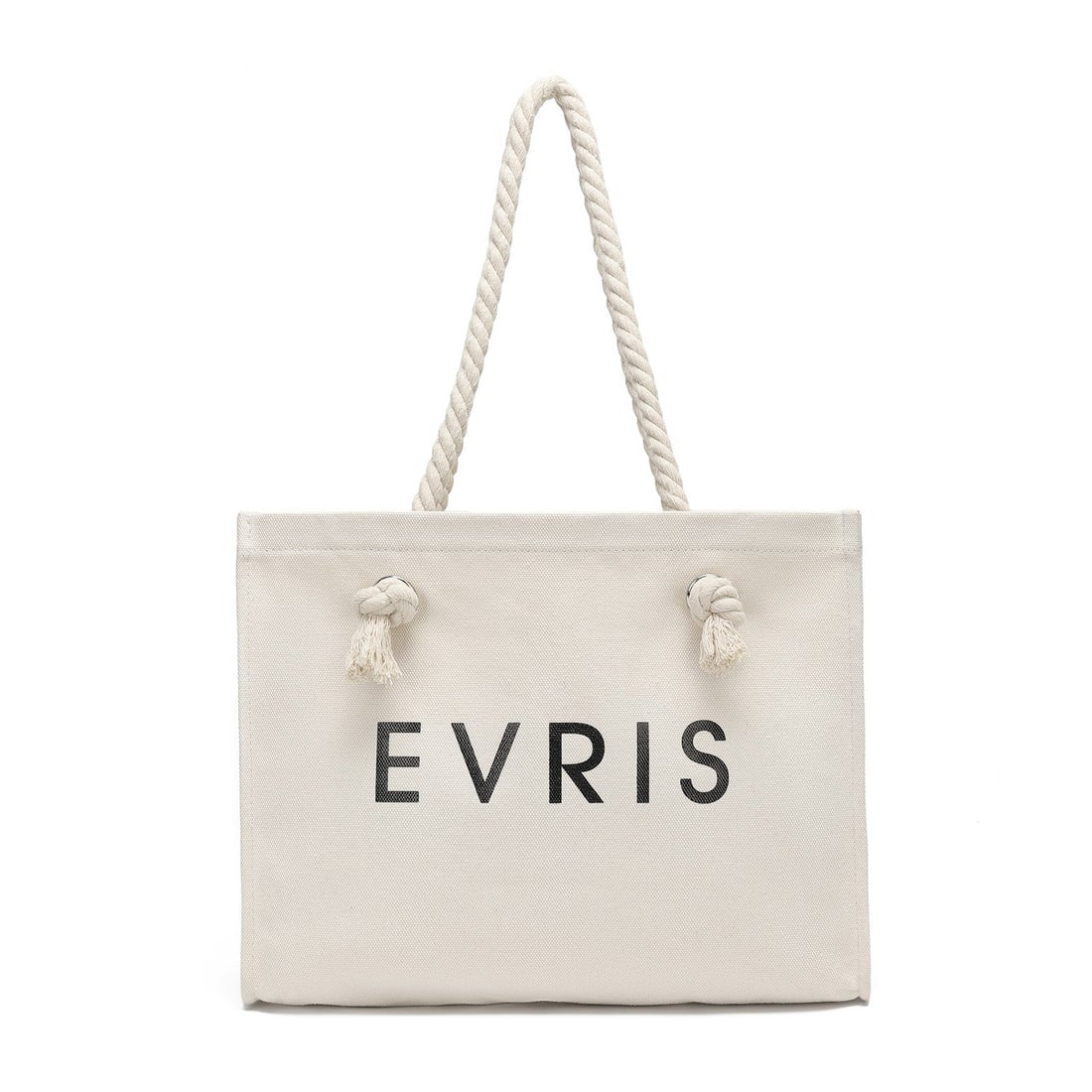 エヴリス EVRIS 【EVRIS/エヴリス】ロゴファブリック プリントロープトートバッグ／A4収納可 （BLK76） BLK76