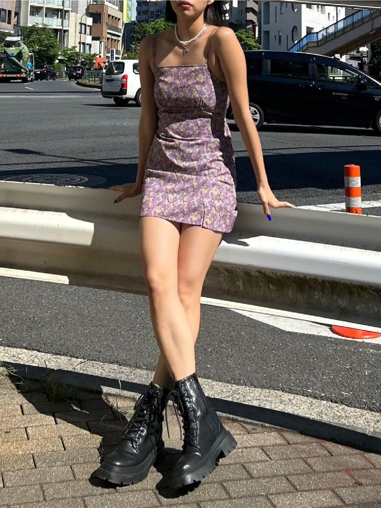 エヴリス EVRIS フラワーキャミミニワンピース （ブルー） ブルー