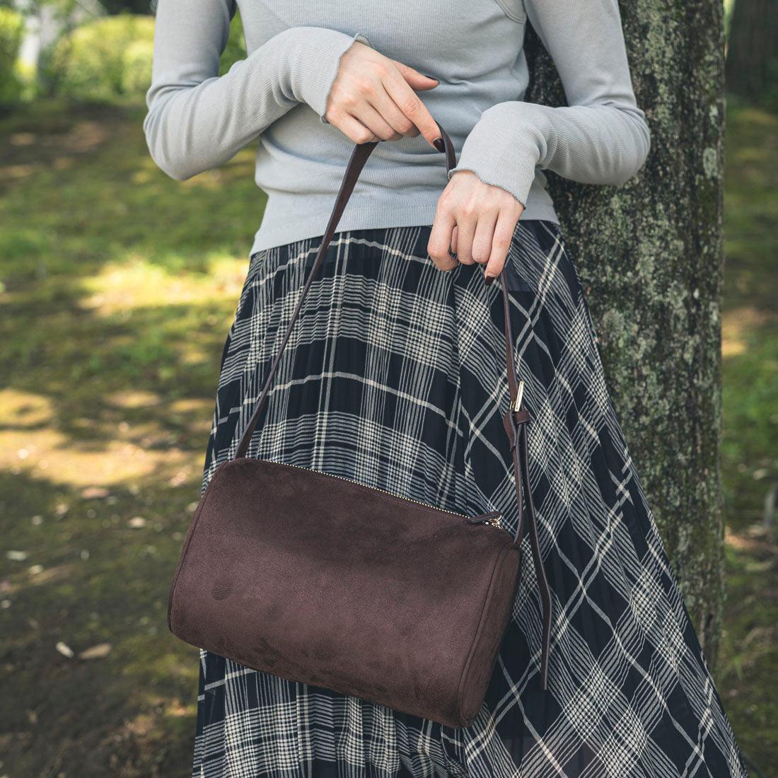 【&EVOL/イーボル】 【軽量・ミニサイズ】ワンハンドルショルダーバッグ LZ40244  （ブラウンスエード） ブラウンスエード