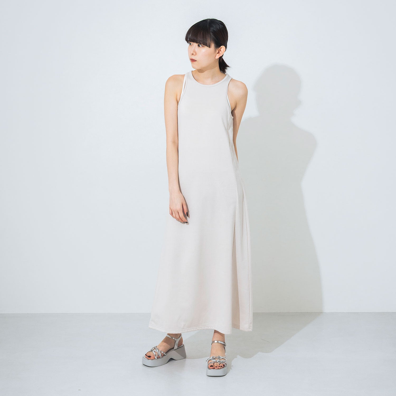 【EVOL/イーボル】【XS-LLサイズ展開・軽量】リボン厚底サンダル IY5619