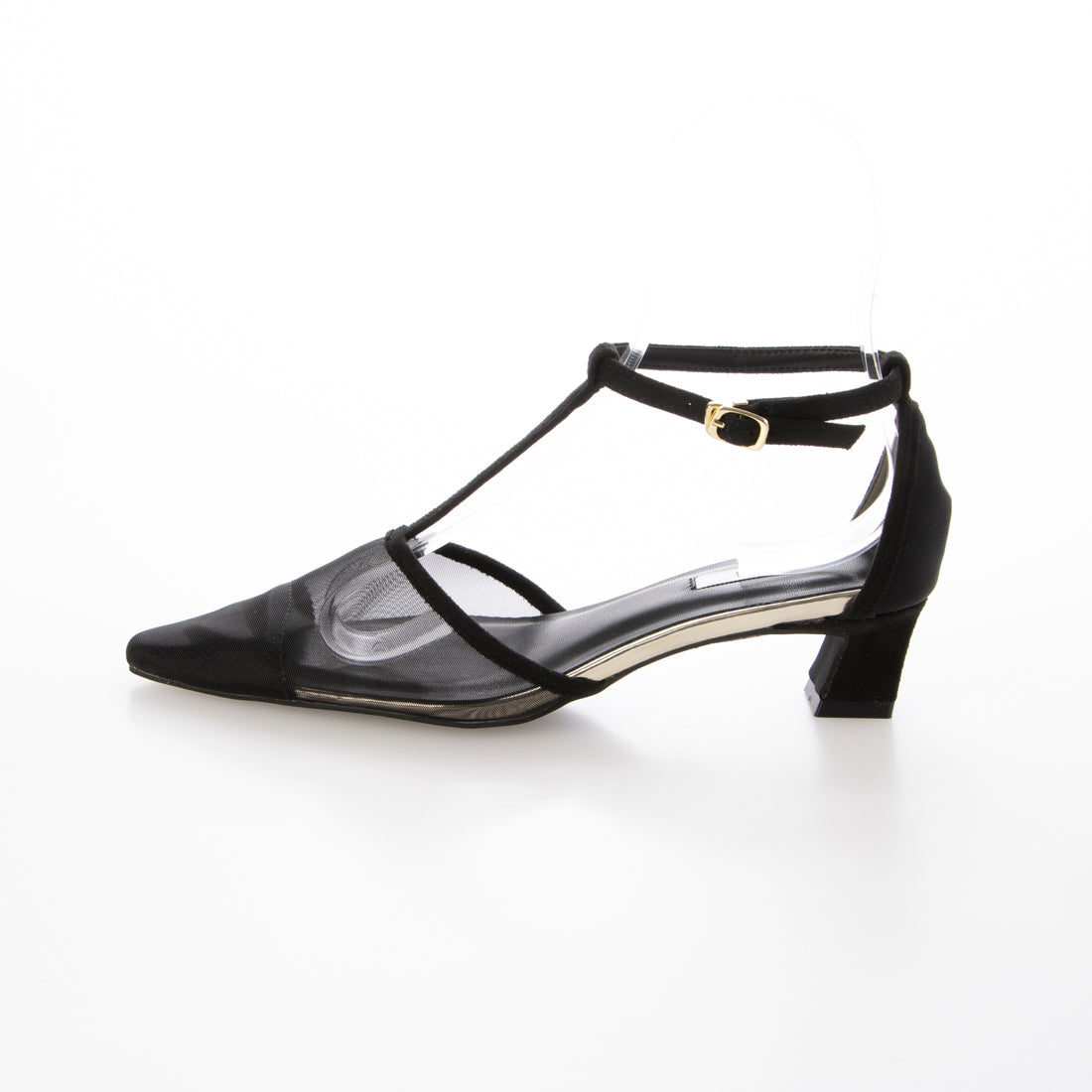 【EVOL】【Lightweight・Soft】T-Strap Chiffon Pumps IY5591