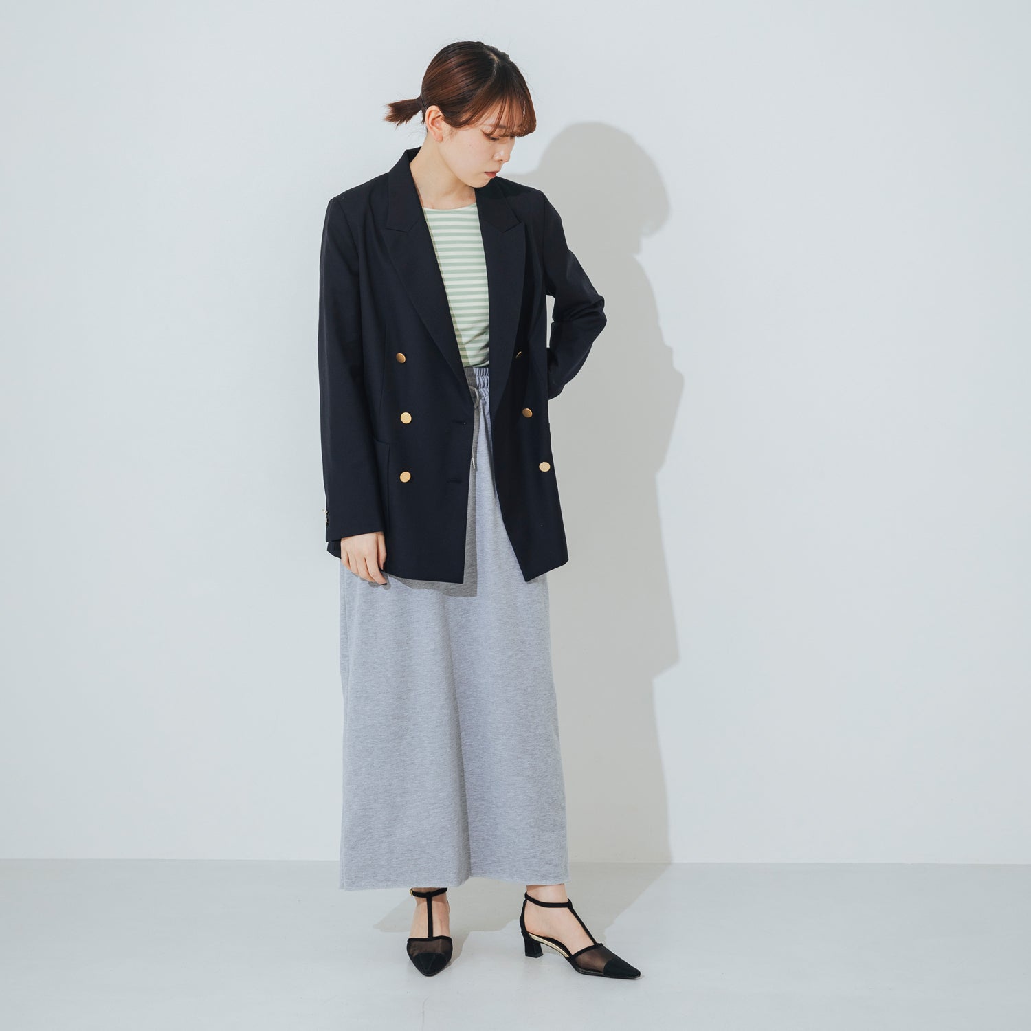 【EVOL】【Lightweight・Soft】T-Strap Chiffon Pumps IY5591