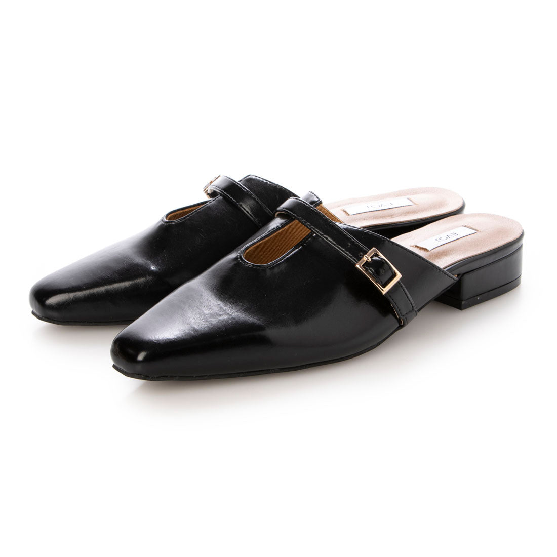 【EVOL】【Soft・Cushioned】U-Cut Square Flat Pumps IY5723