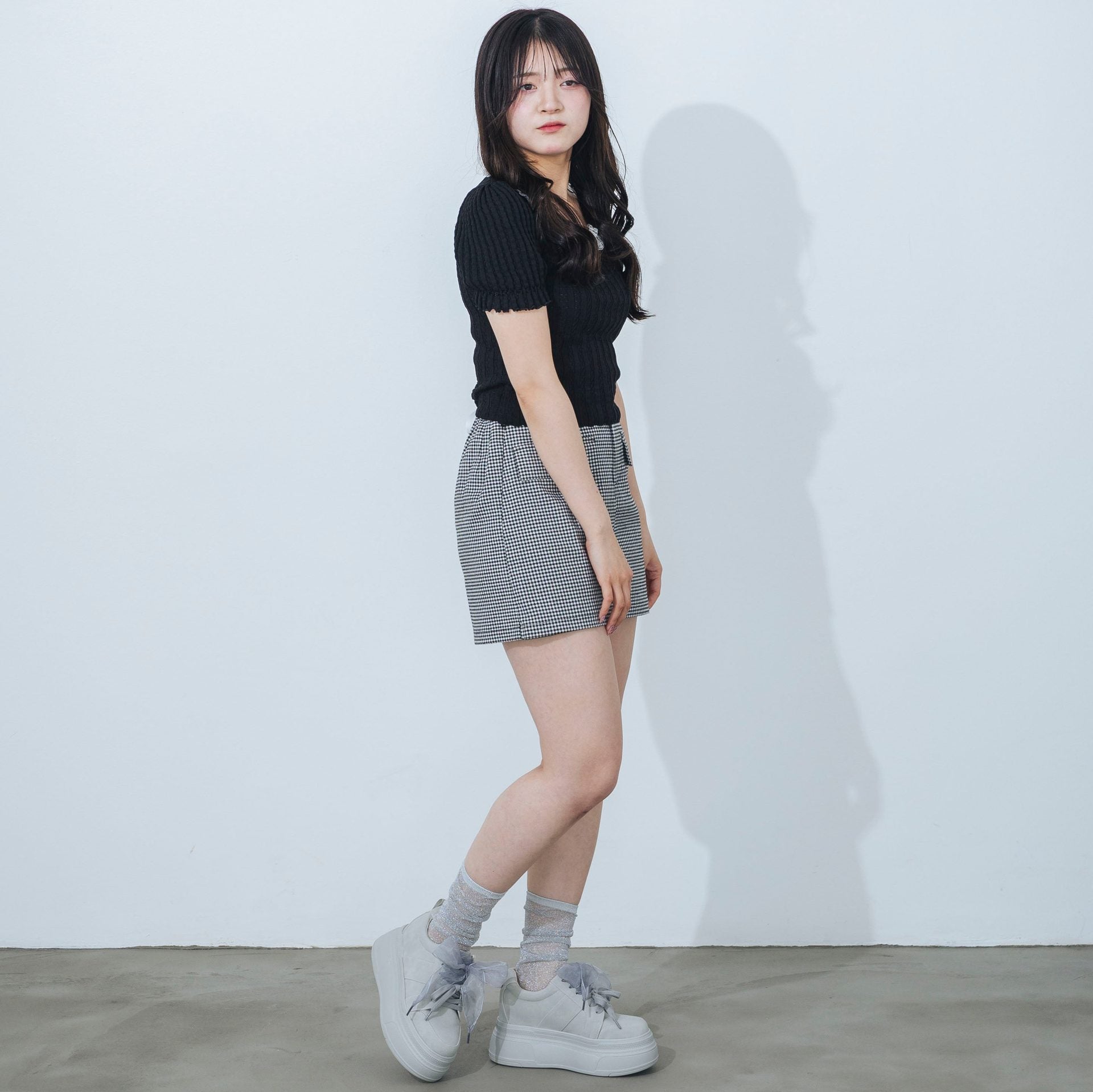 【EVOL/イーボル】【XS-LLサイズ展開・軽量】2WAY8cm厚底レースアップシューズ IY5734 (グレー) グレー