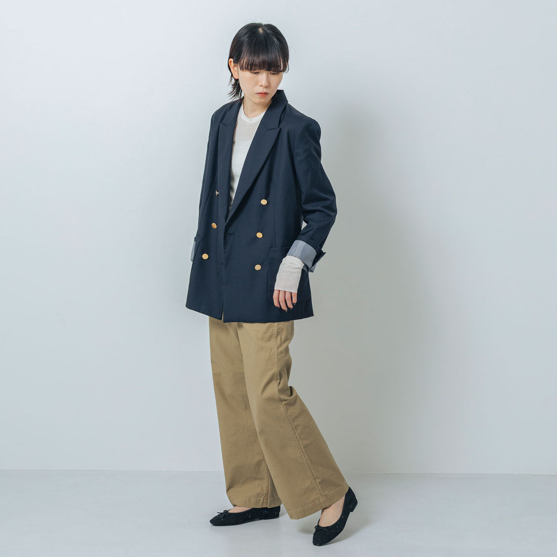 【EVOL/イーボル】 【ふかふか・軽量】アーモンドトゥフラットバレエ IZ5782  （ブラック） ブラック