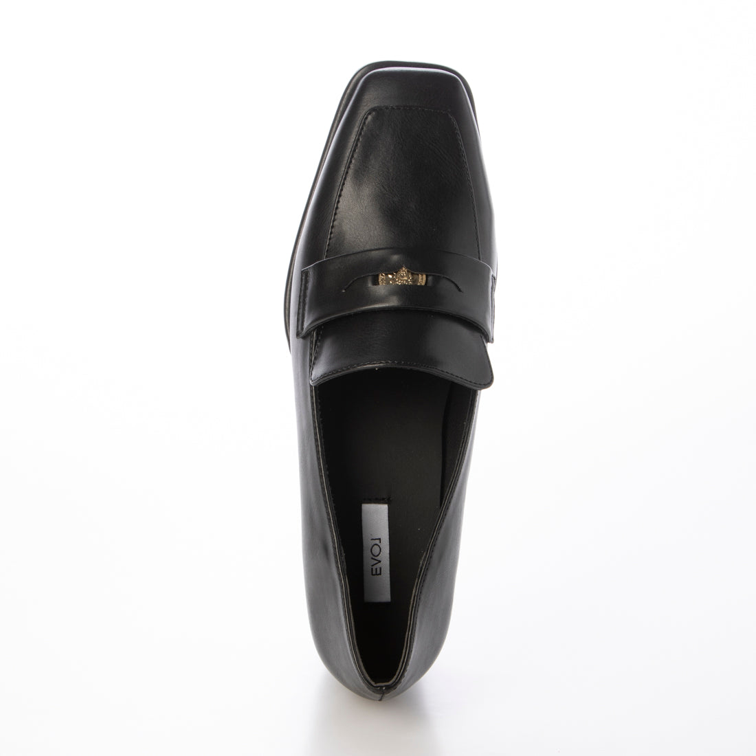 【EVOL/イーボル】 【晴雨兼用・ふかふか】スクエア3.5cmコインローファー IZ5786  （ブラック） ブラック