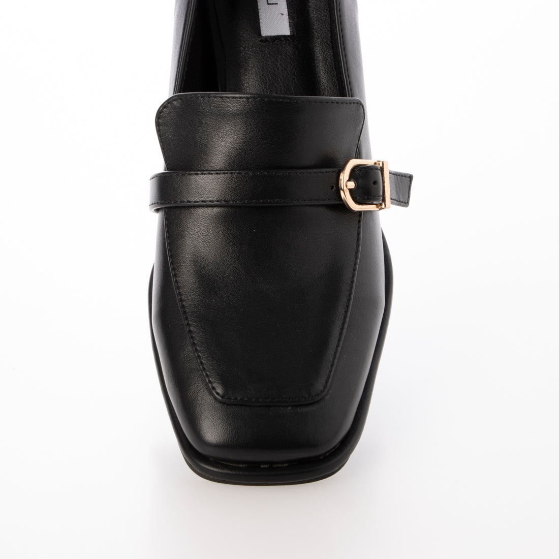 【EVOL/イーボル】 【クッション入り・美脚効果あり】スクエア3.5cmコインローファー IZ5802  （ブラック） ブラック