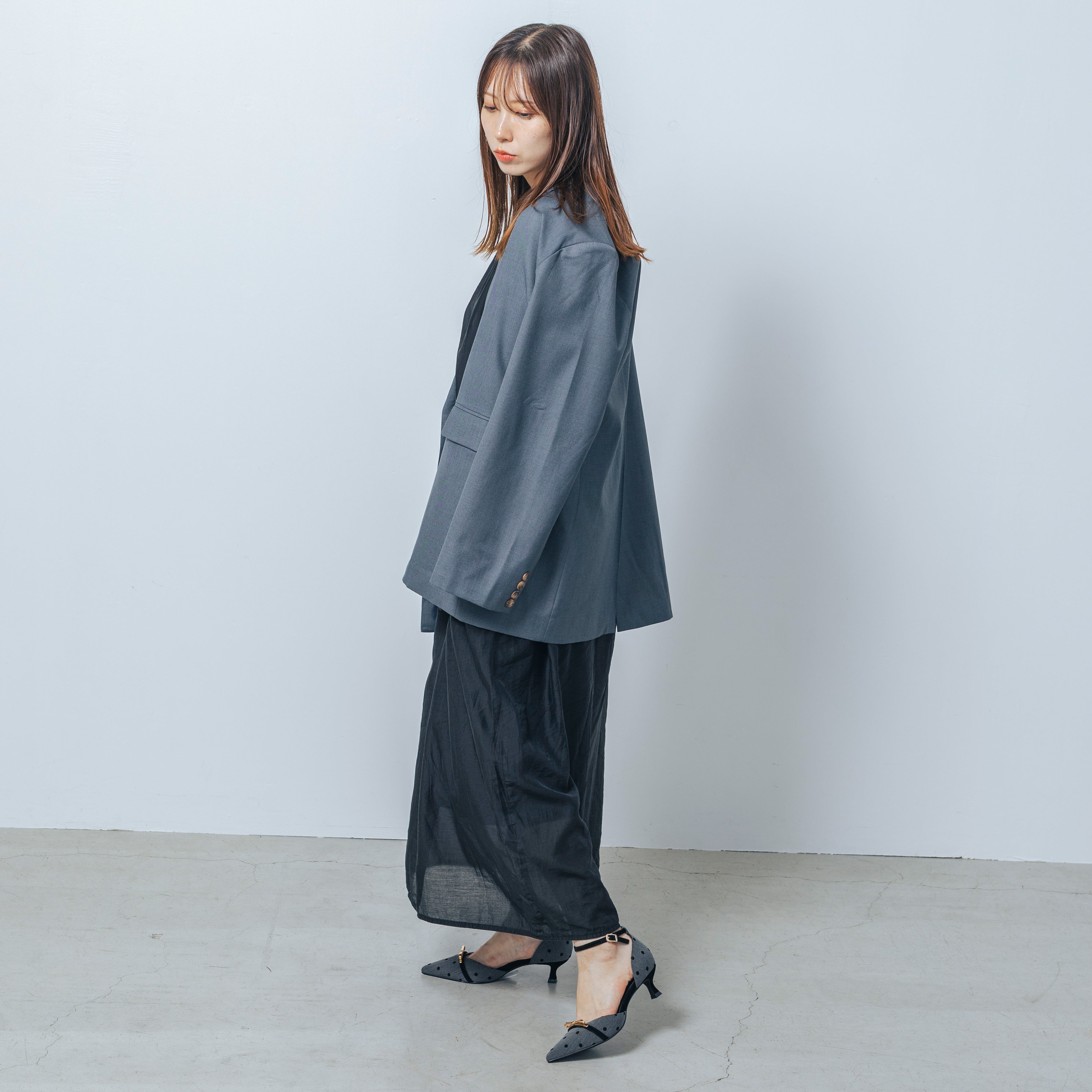 【EVOL/イーボル】 【クッション入り・ふかふか】5.5cmリボンセパレートパンプス BZ23837  （グレーコンビ） グレーコンビ