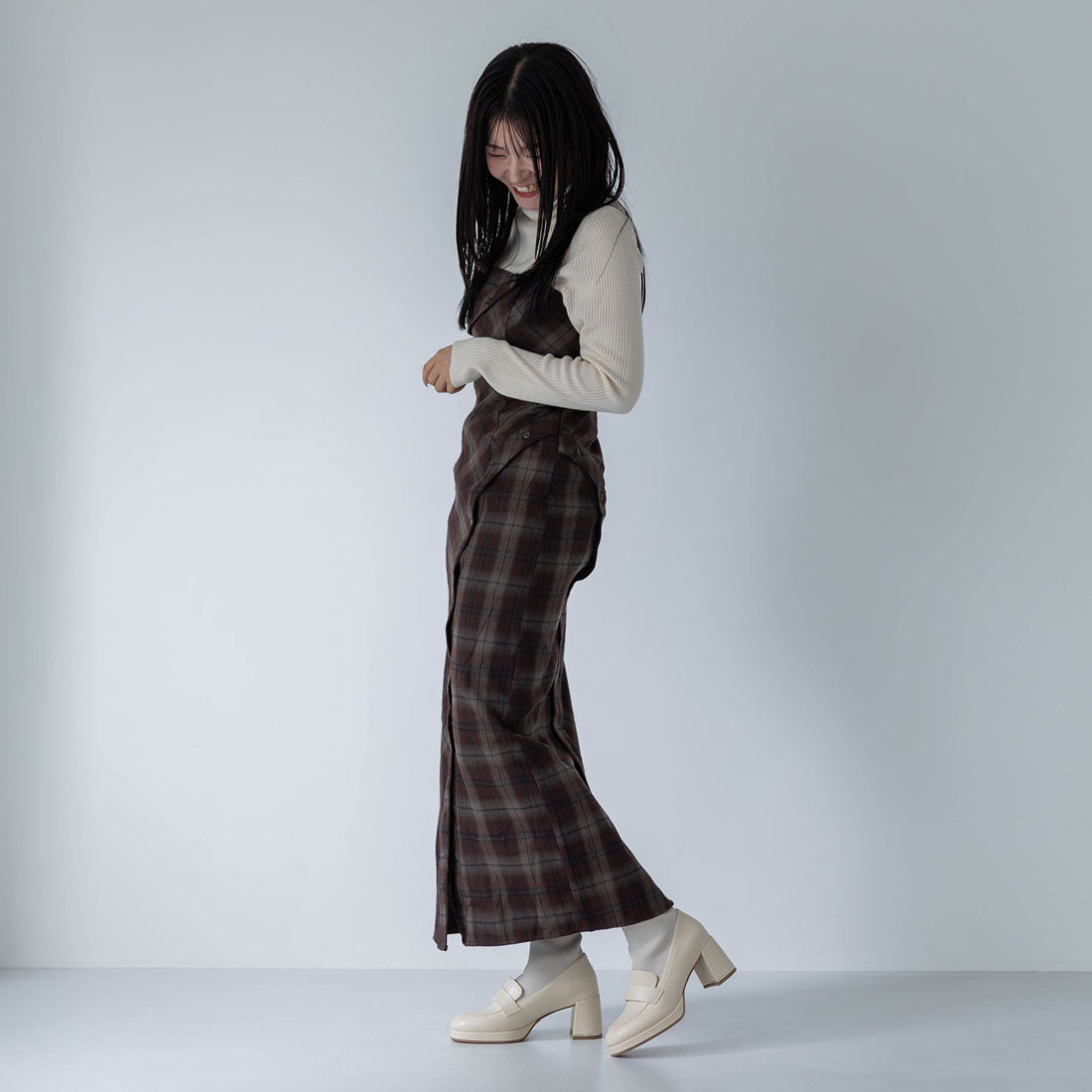 【EVOL/イーボル】 【S-LLサイズ展開・柔らかい】ローファーニットショートブーツ IZ5838  （アイボリー） アイボリー