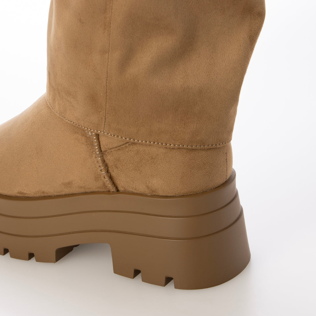 【EVOL/イーボル】 【S-LLサイズ展開・美脚効果あり】2WAYムートンカバーブーツ IZ5887  （キャメルスエード） キャメルスエード